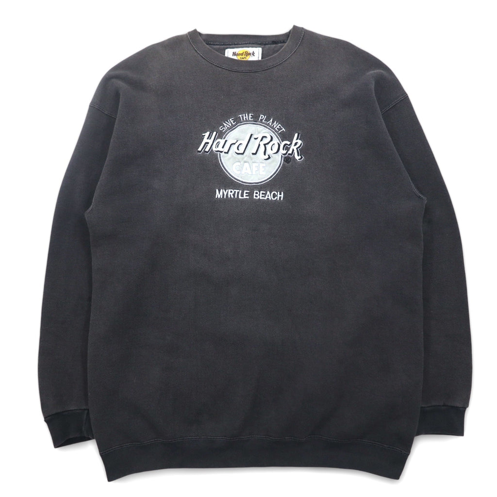 Hard Rock CAFE anni '90 felpa USA taglia XL nera cotone logo ricamato MYRTLE BEACH