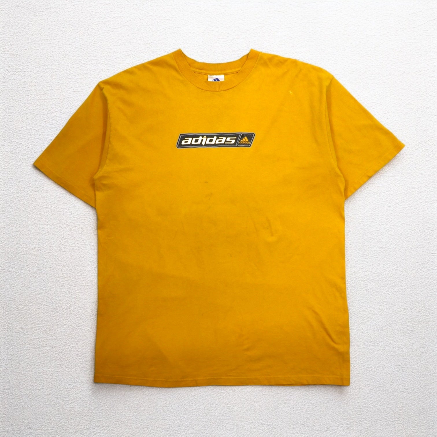 adidas, Made in Canada, Anni 2000, Maglietta con logo 3 strisce, XL, Giallo, Cotone