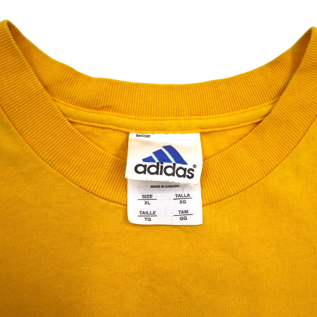 adidas, Made in Canada, Anni 2000, Maglietta con logo 3 strisce, XL, Giallo, Cotone