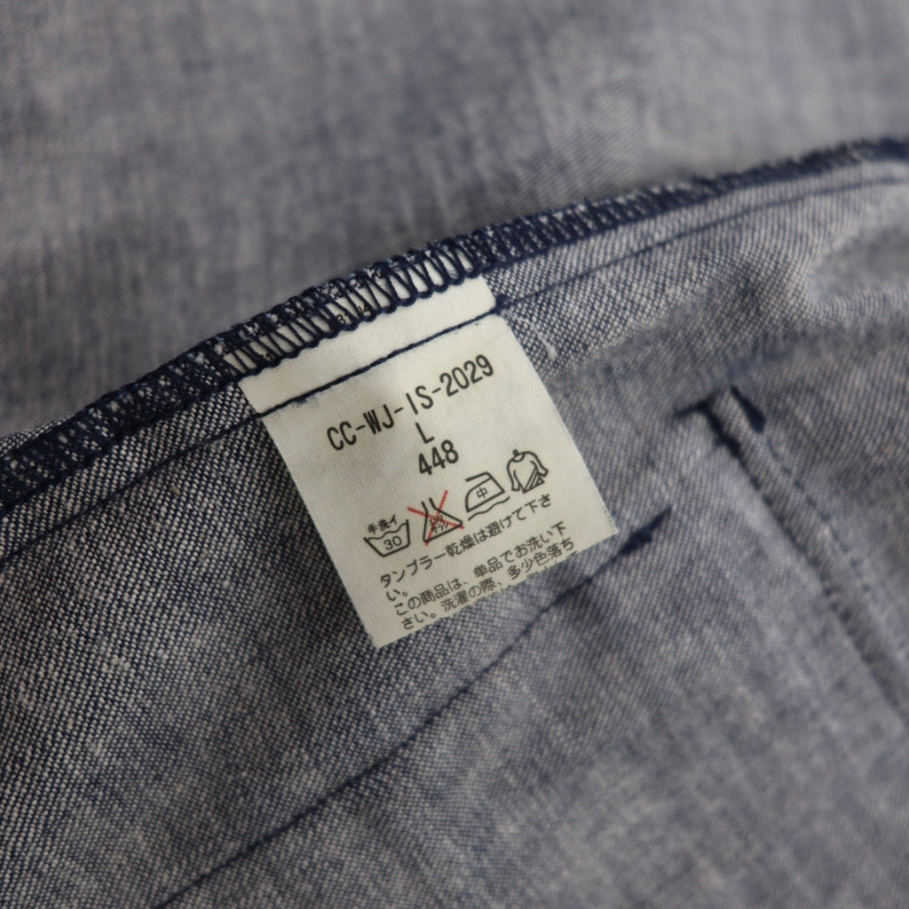 POLO JEANS CO. RALPH LAUREN Anni '90 Cappotto marinaro in denim Salopette L Indaco Blu
