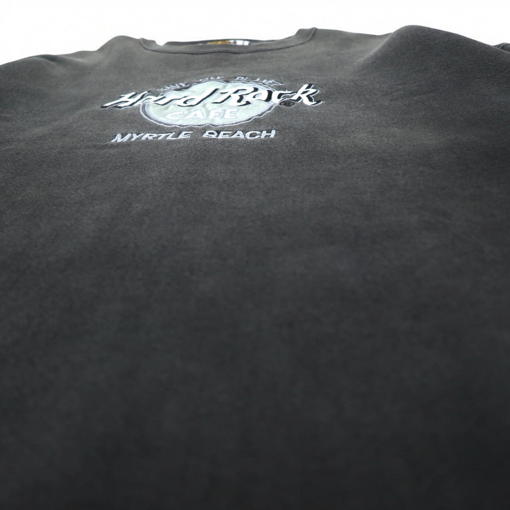 Hard Rock CAFE anni '90 felpa USA taglia XL nera cotone logo ricamato MYRTLE BEACH