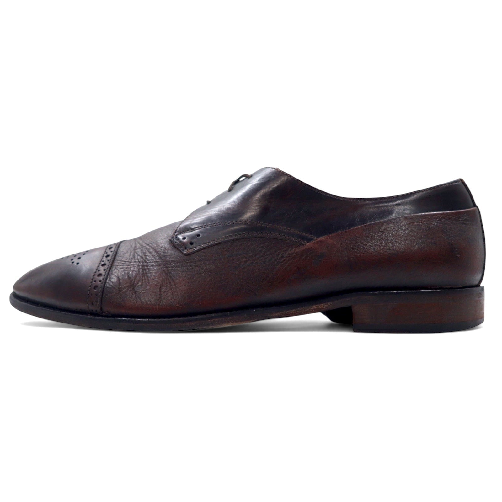 JOHNSTON & MURPHY Scarpe eleganti semibrogue medallion made in Italy 28cm pelle marrone CELLINI 3182