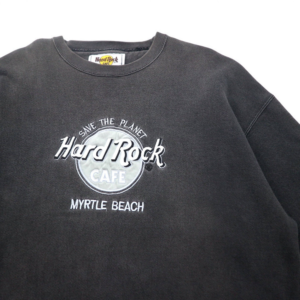Hard Rock CAFE anni '90 felpa USA taglia XL nera cotone logo ricamato MYRTLE BEACH