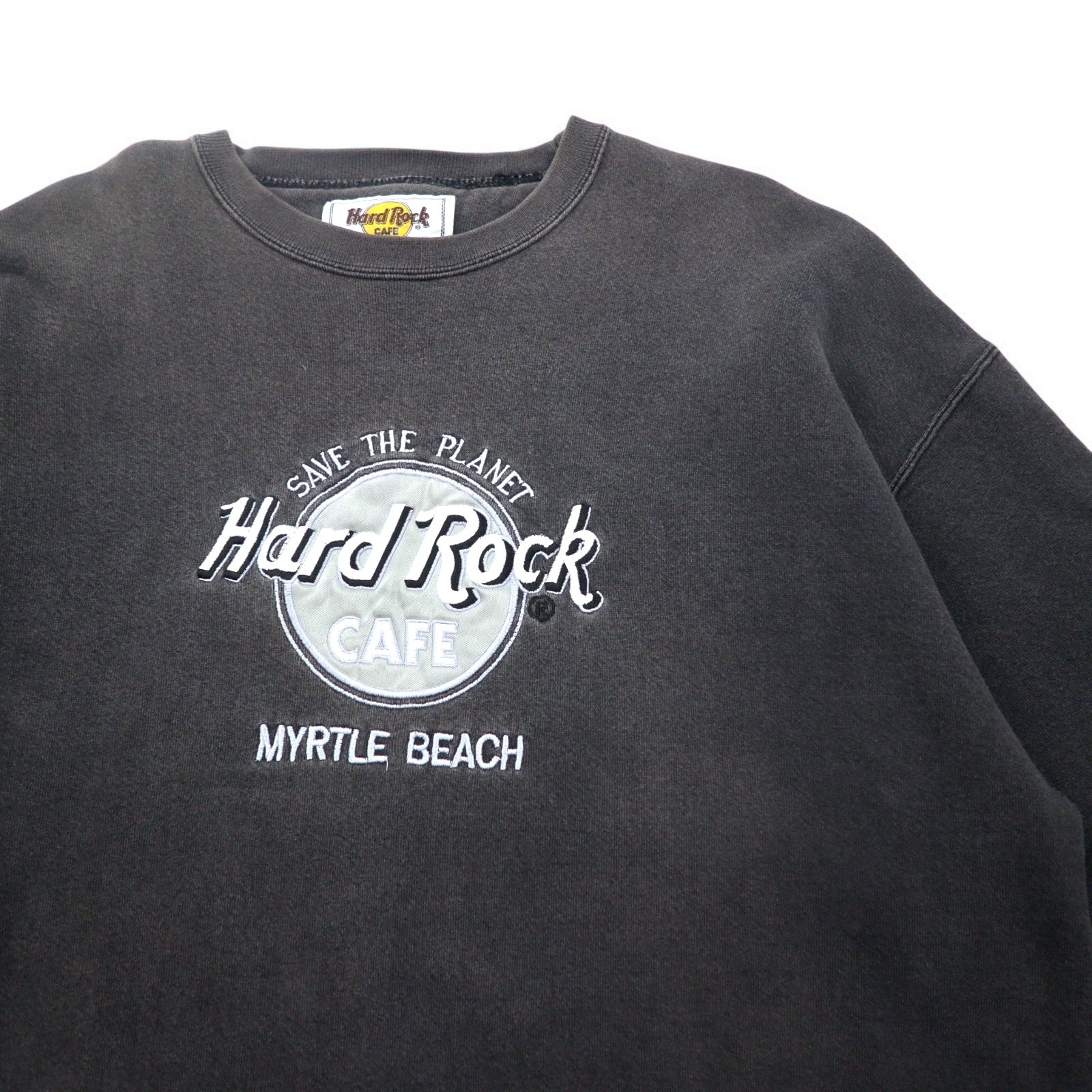 Hard Rock CAFE anni '90 felpa USA taglia XL nera cotone logo ricamato MYRTLE BEACH