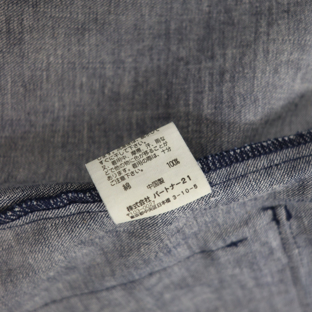 POLO JEANS CO. RALPH LAUREN Anni '90 Cappotto marinaro in denim Salopette L Indaco Blu