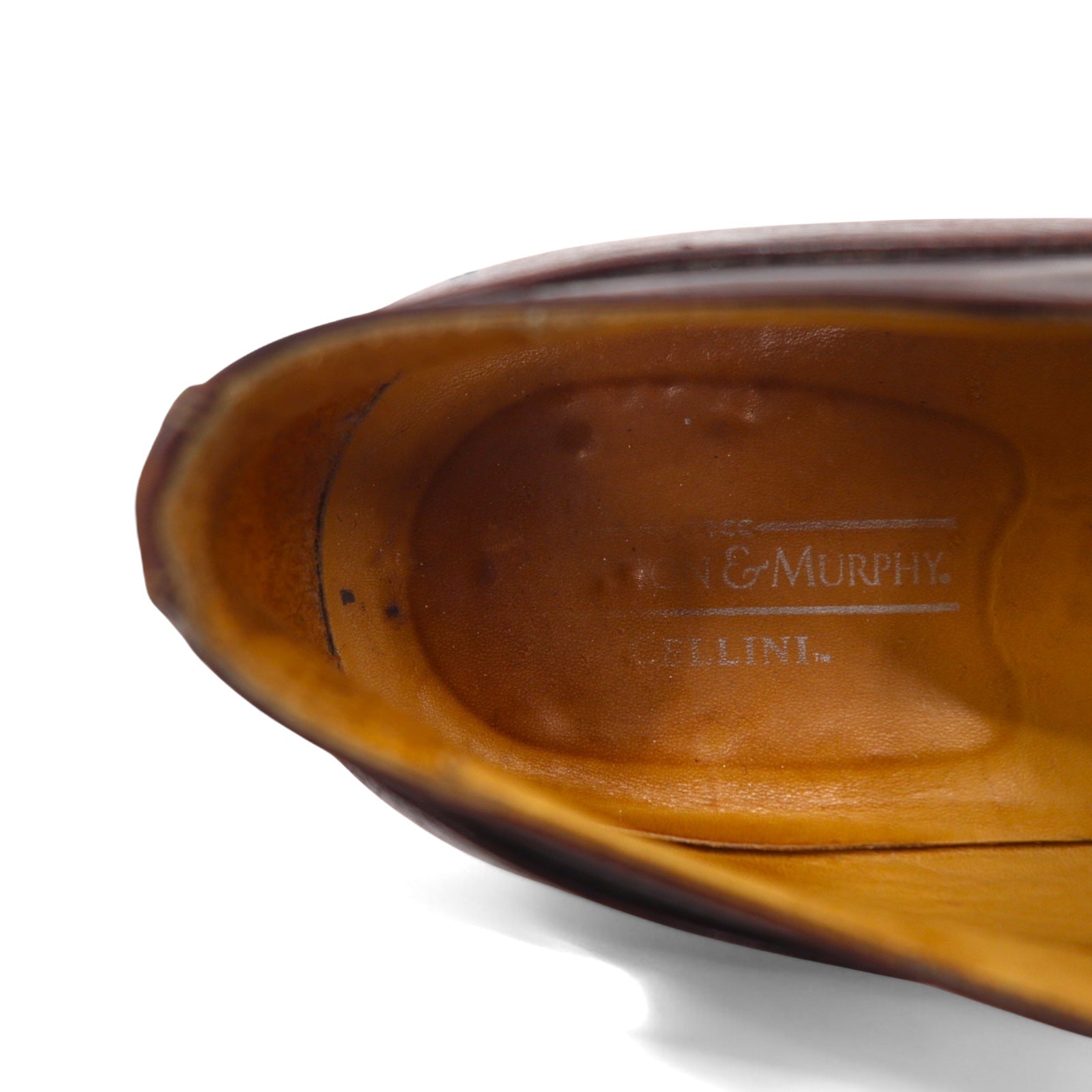 JOHNSTON & MURPHY Scarpe eleganti semibrogue medallion made in Italy 28cm pelle marrone CELLINI 3182