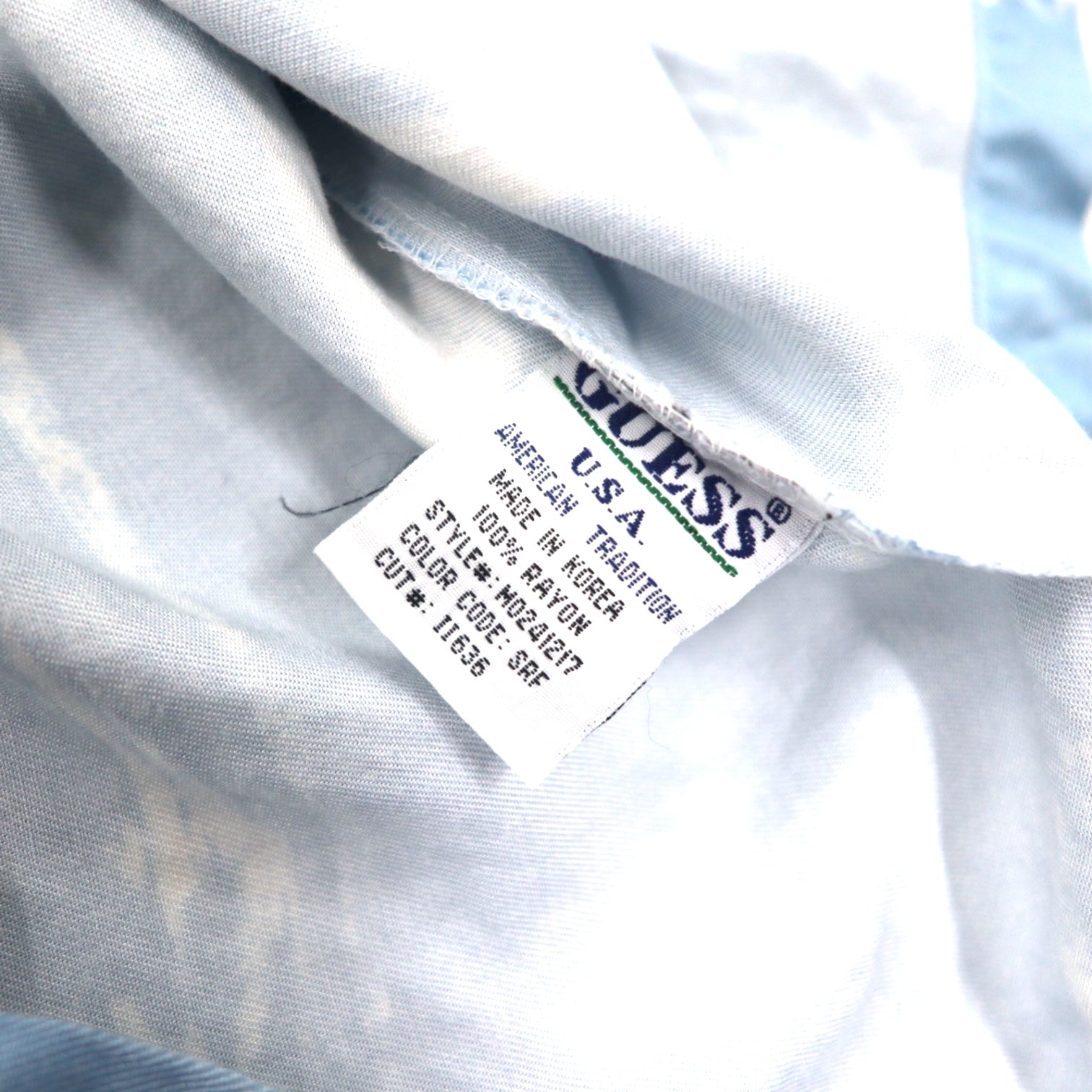 GUESS JEANS anni '90 camicia hawaiana a collo aperto XL bianca viscosa fantasia spiaggia