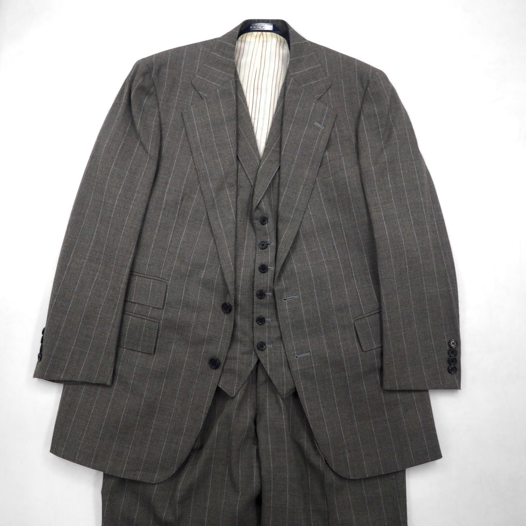 Polo by Ralph Lauren 90年代 3ピース スーツ セットアップ L グレー ストライプ ウール 日本製