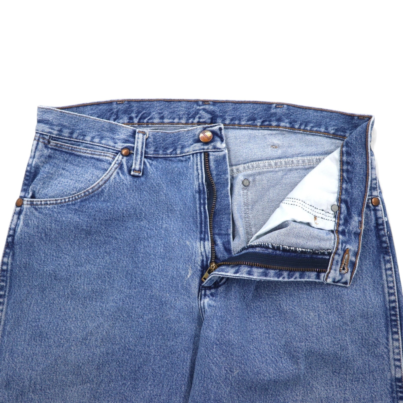 Wrangler Anni '90 Jeans Denim 33 Blu Cotone Chiusura a Cerniera 13MWZGK