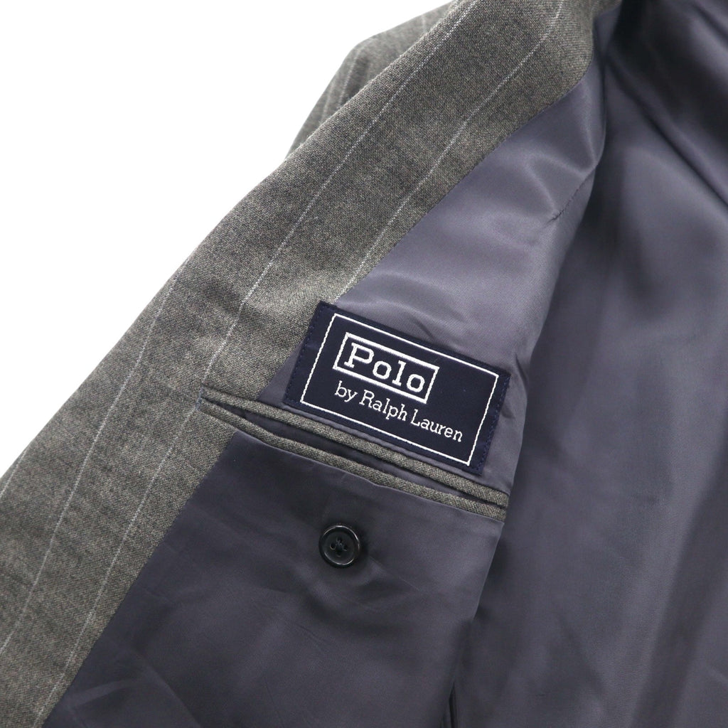 Polo by Ralph Lauren 90年代 3ピース スーツ セットアップ L グレー ストライプ ウール 日本製
