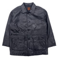 SHABANY Giacca in pelle Car Coat L Nera Pelle bovina Coulisse Fodera trapuntata