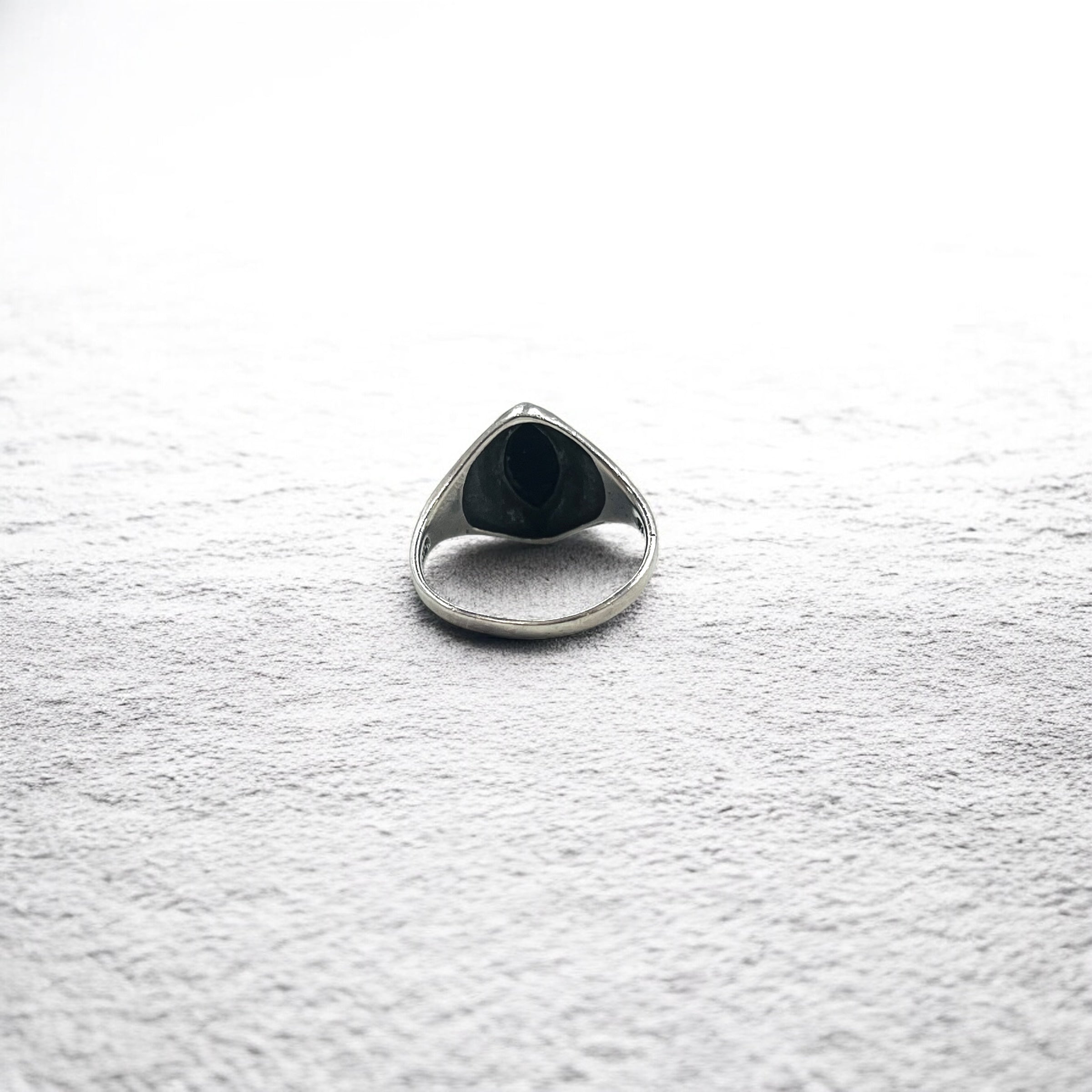 Anello vintage in argento con onice nero Misura 14 Argento 925
