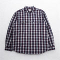 carhartt リラックスフィット RELAXED FIT ボタンダウン フランネルシャツ L グレー チェック 胸ポケット 102214 412