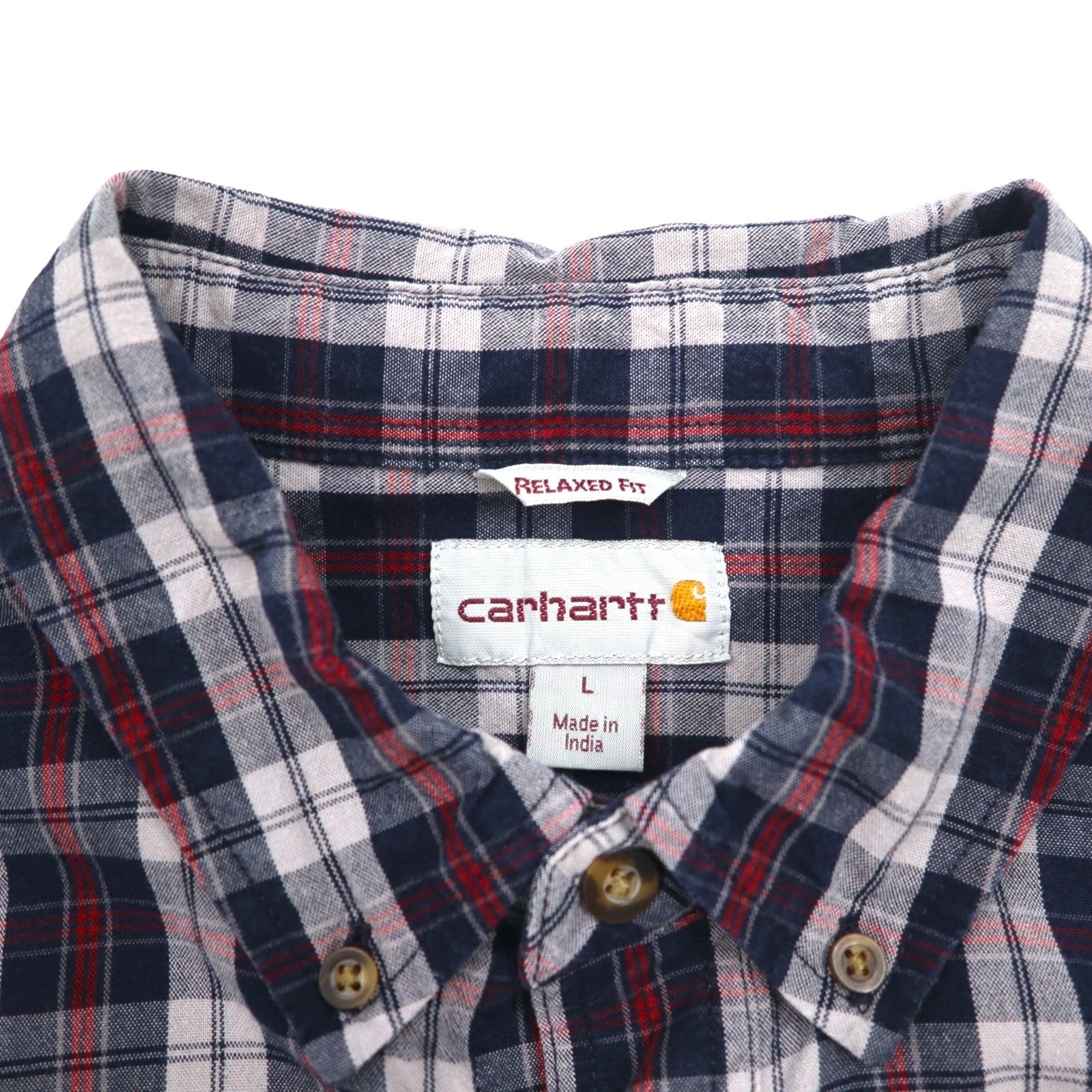 Carhartt camicia in flanella a quadri grigia, abbottonata, vestibilità relaxed, tasca sul petto, taglia L, modello 102214 412