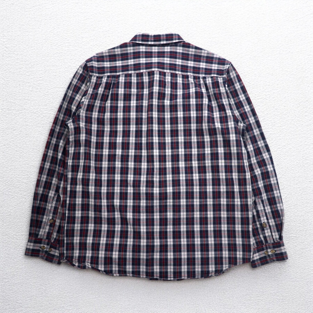 carhartt リラックスフィット RELAXED FIT ボタンダウン フランネルシャツ L グレー チェック 胸ポケット 102214 412