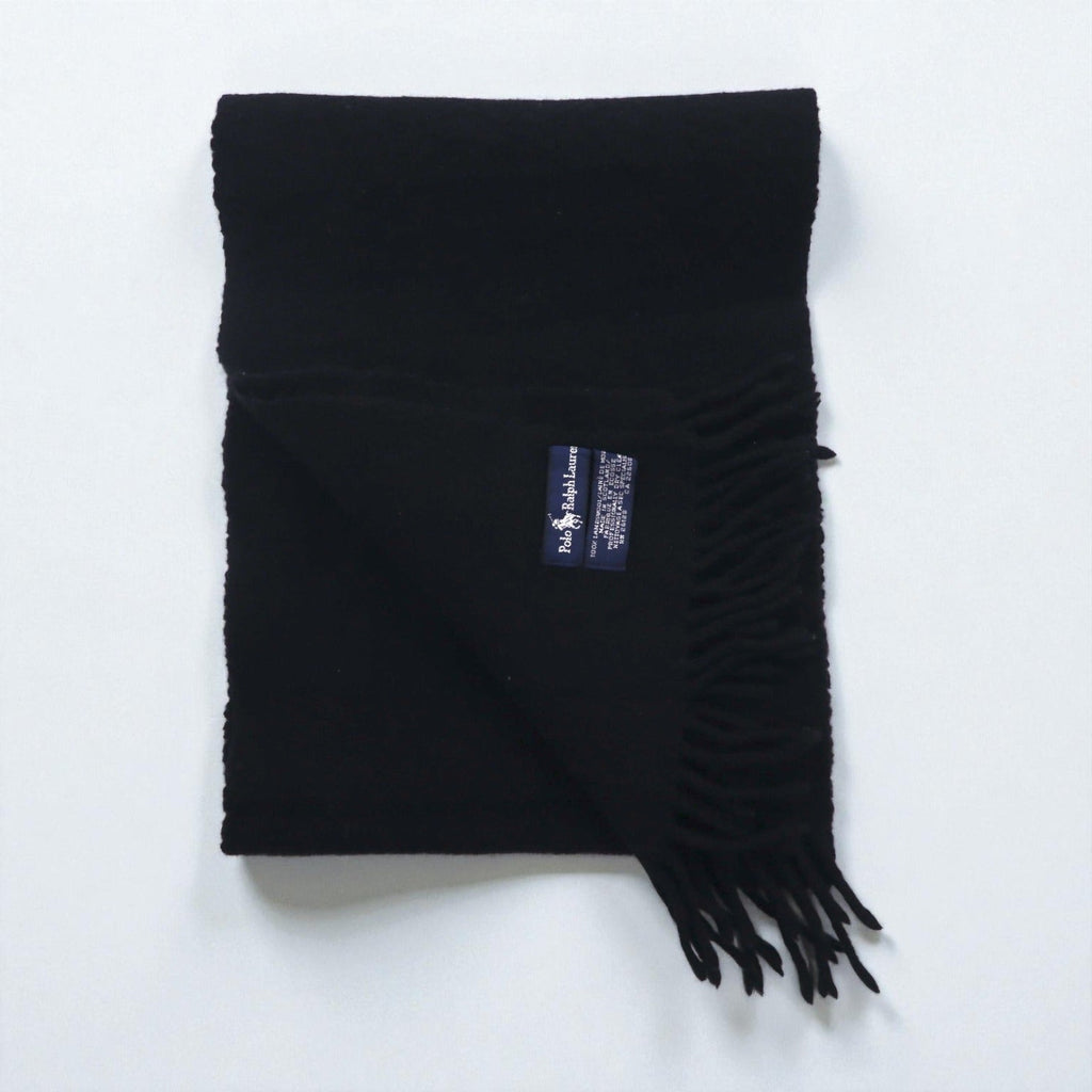 Polo Ralph Lauren 90年代 ラムウール フリンジ マフラー スモールポニー刺繡 スコットランド製