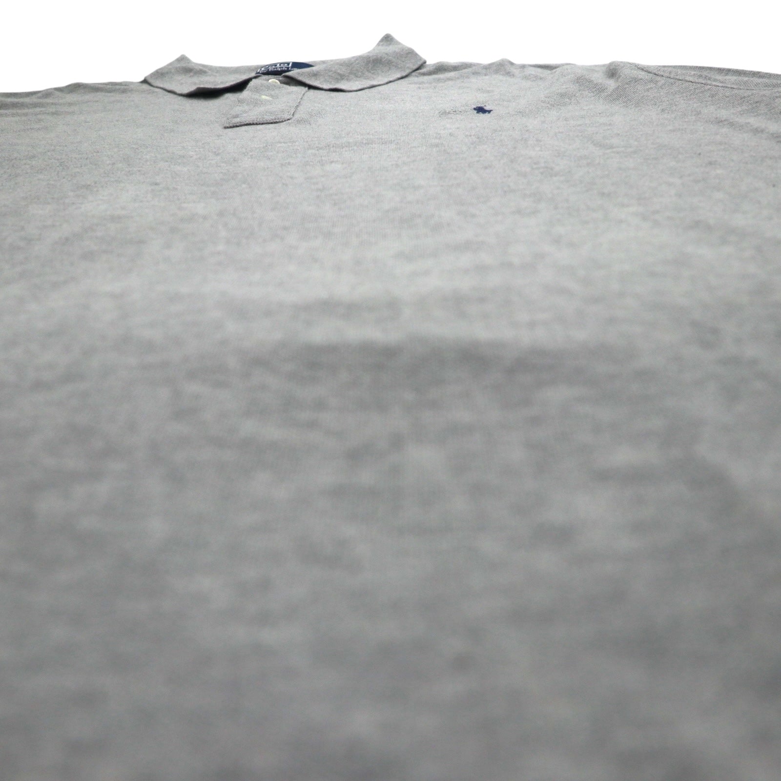 Polo by Ralph Lauren 90年代 ポロシャツ 3XL BIG ビッグサイズ グレー コットン 鹿の子 スモールポニー刺繍 未使用品