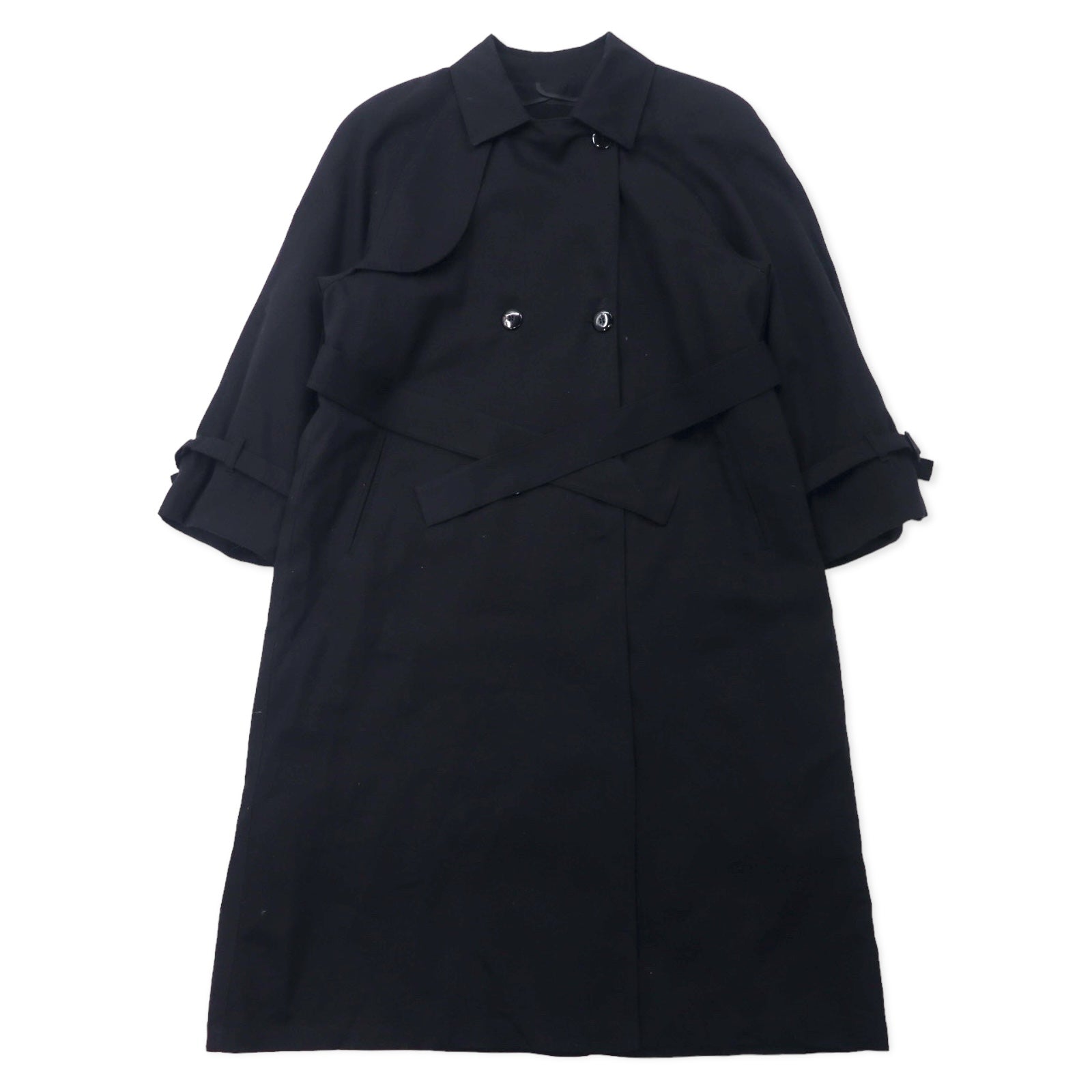 LONDON FOG USA, trench coat doppiopetto anni '80, taglia 10, nero, poliestere, fodera rimovibile