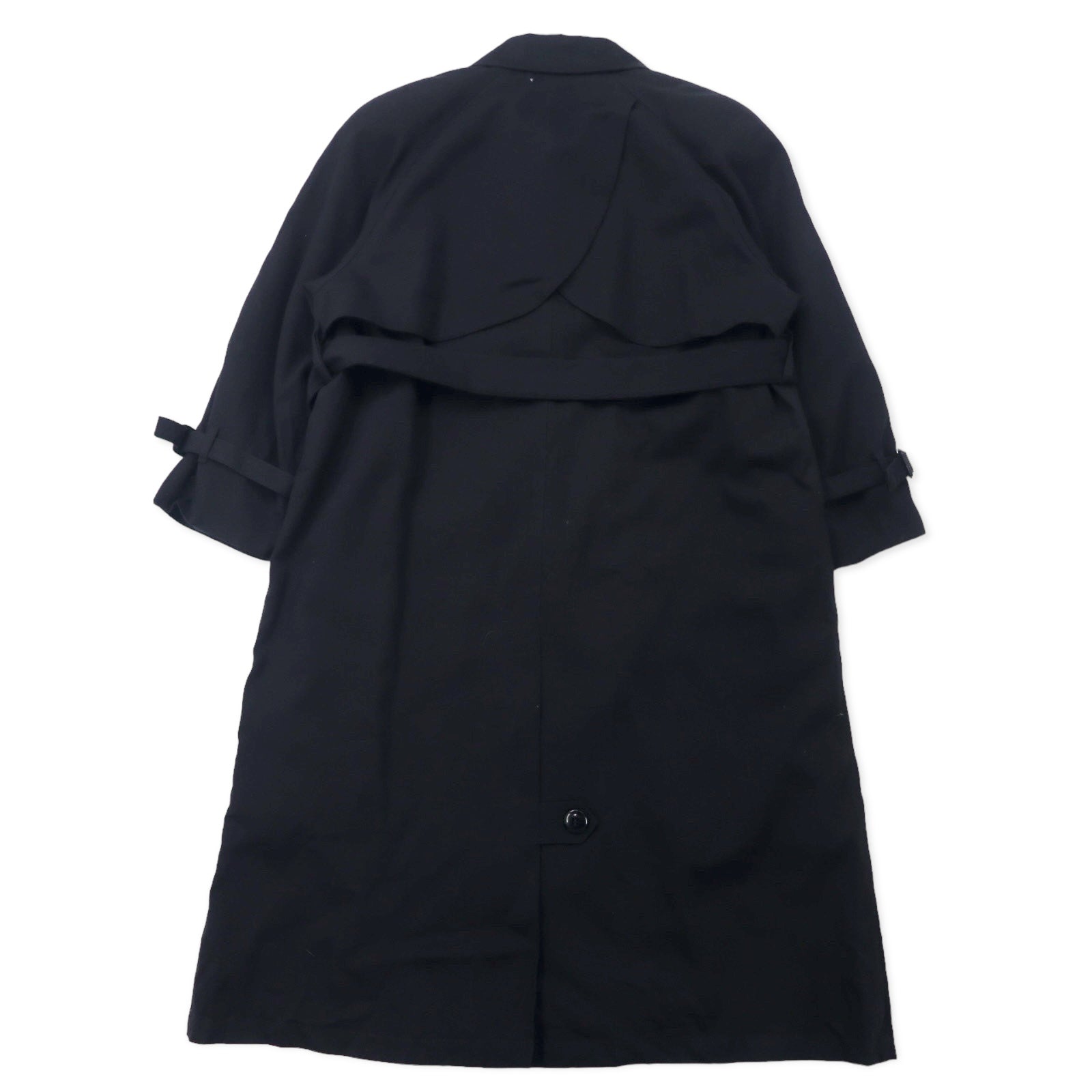 LONDON FOG USA, trench coat doppiopetto anni '80, taglia 10, nero, poliestere, fodera rimovibile