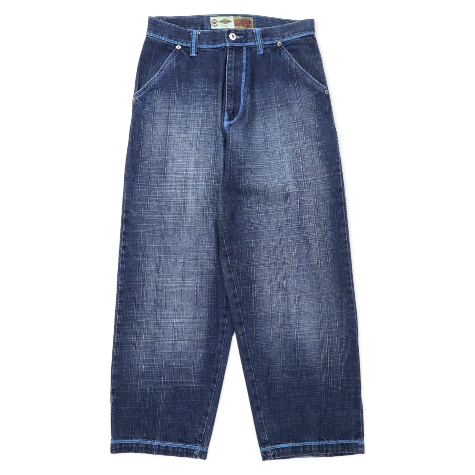 EVOLUTION JEANS Pantaloni larghi in denim anni '90 32 blu cotone ampi