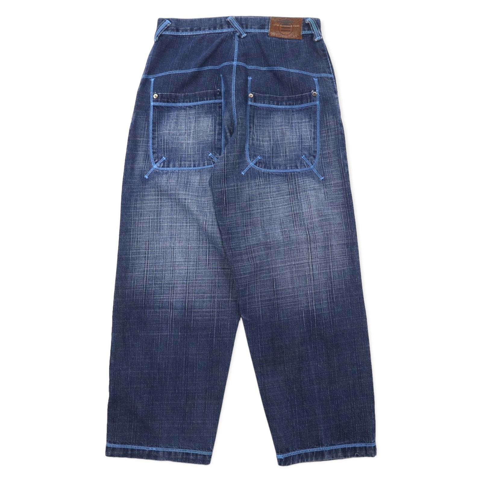 EVOLUTION JEANS Pantaloni larghi in denim anni '90 32 blu cotone ampi