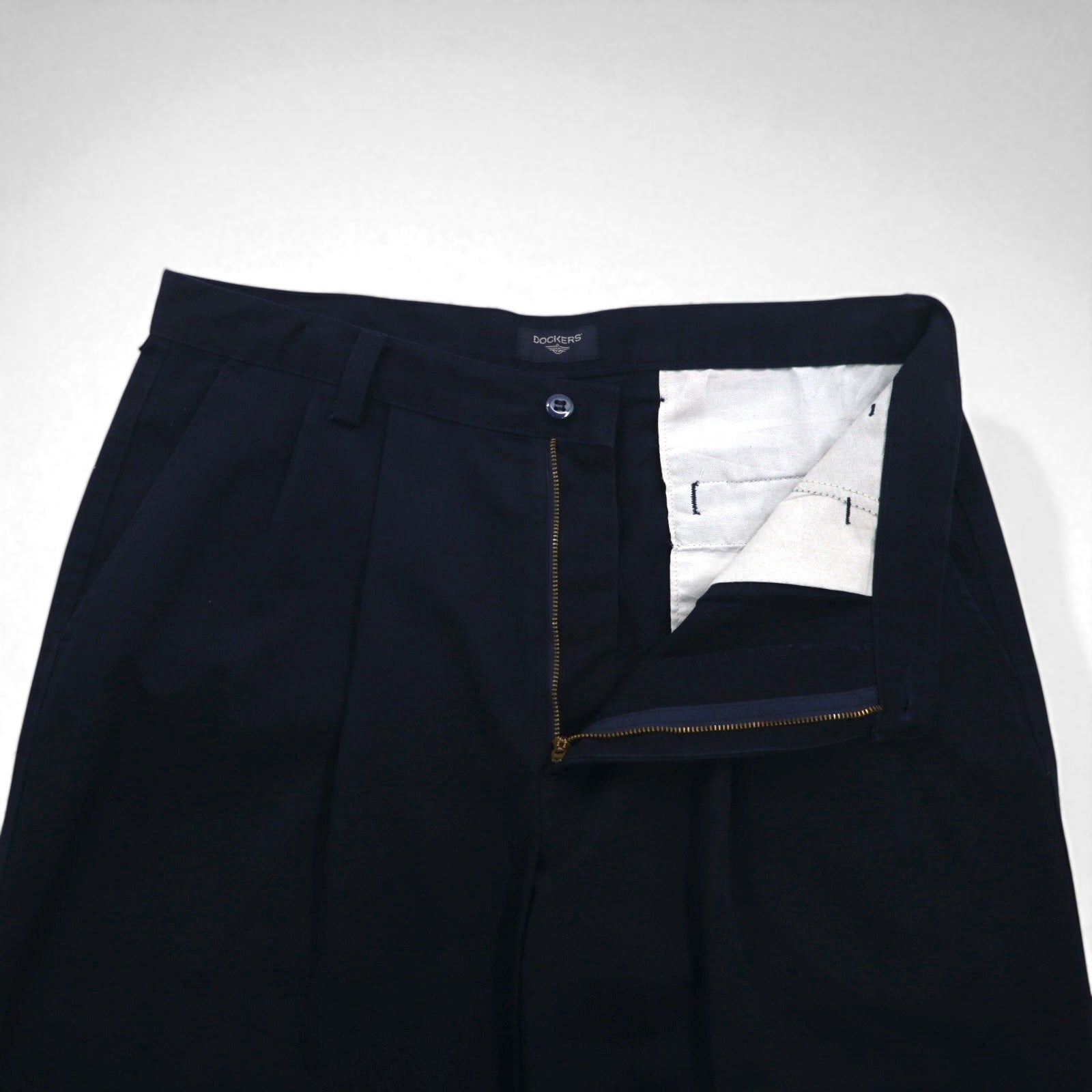 DOCKERS ( Levi's ) 2タック ワイド ワーク チノパンツ L ネイビー コットン