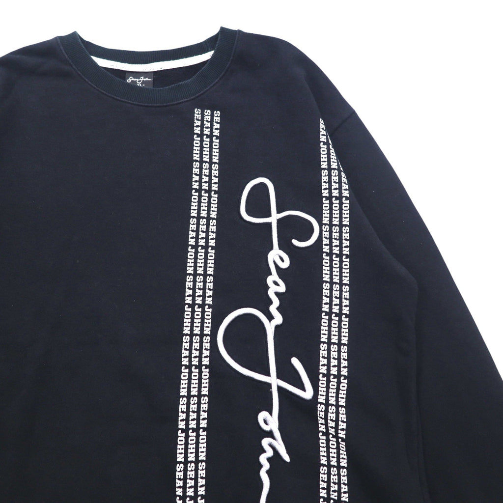 Sean John 90年代 クルーネック スウェット XL ブラック コットン