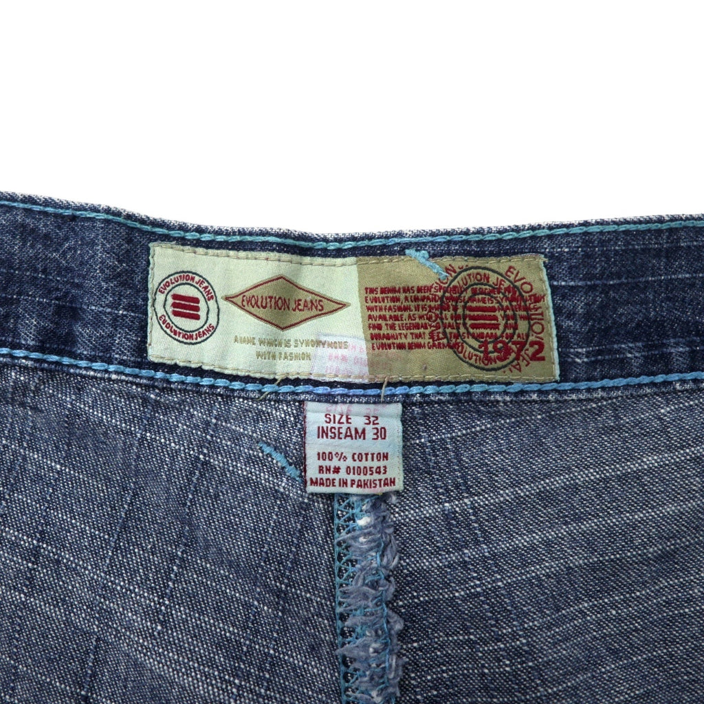 EVOLUTION JEANS Pantaloni larghi in denim anni '90 32 blu cotone ampi