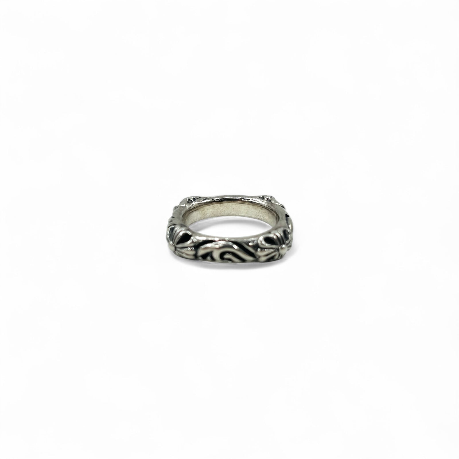 Anello gotico vintage con croce in argento, anello a croce svasata quadrata, misura 15, argento 925, gotico