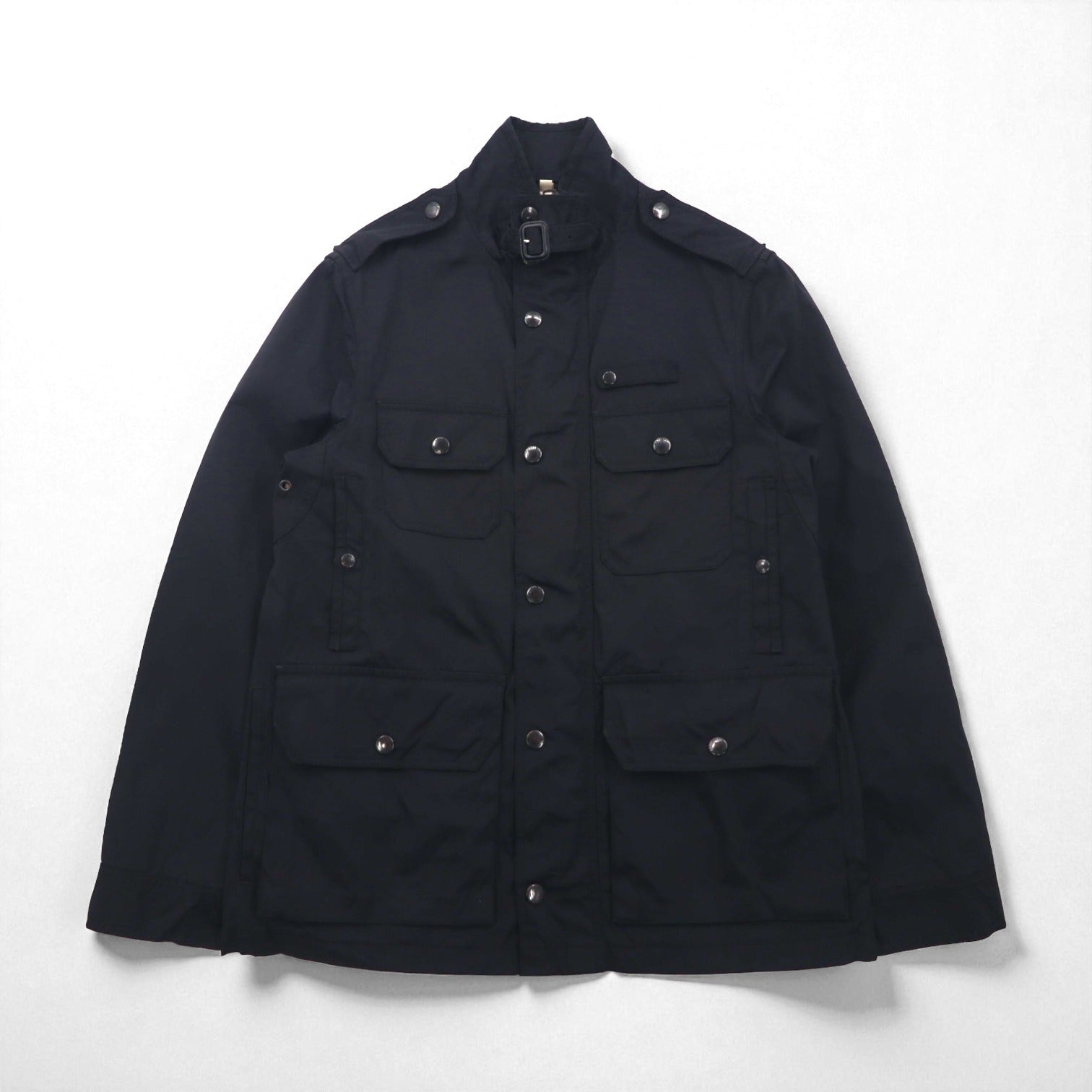 BURBERRY ミリタリー M-65 フィールドジャケット M マルチ ユーティリティポケット 現行タグ 裏地ノバチェック チンストラップ THTHAGAR503NON