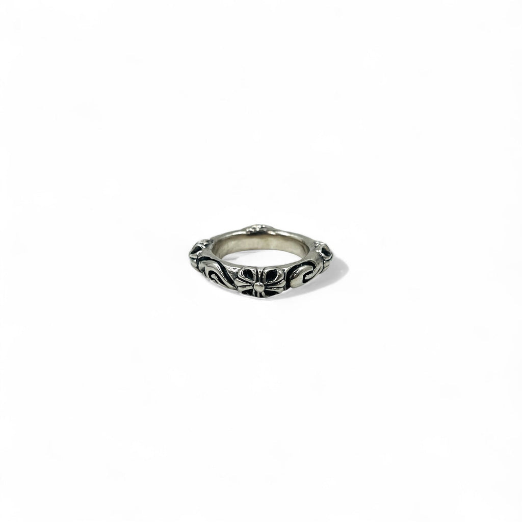 Anello gotico vintage con croce in argento, anello a croce svasata quadrata, misura 15, argento 925, gotico