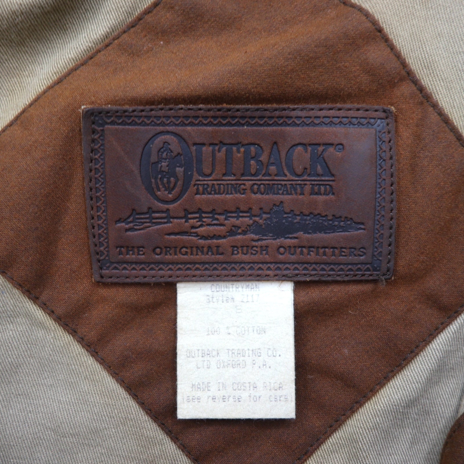 OUTBACK オイルド ハンティングジャケット L ブラウン 襟レザー ケープ付き COUNTRY MAN