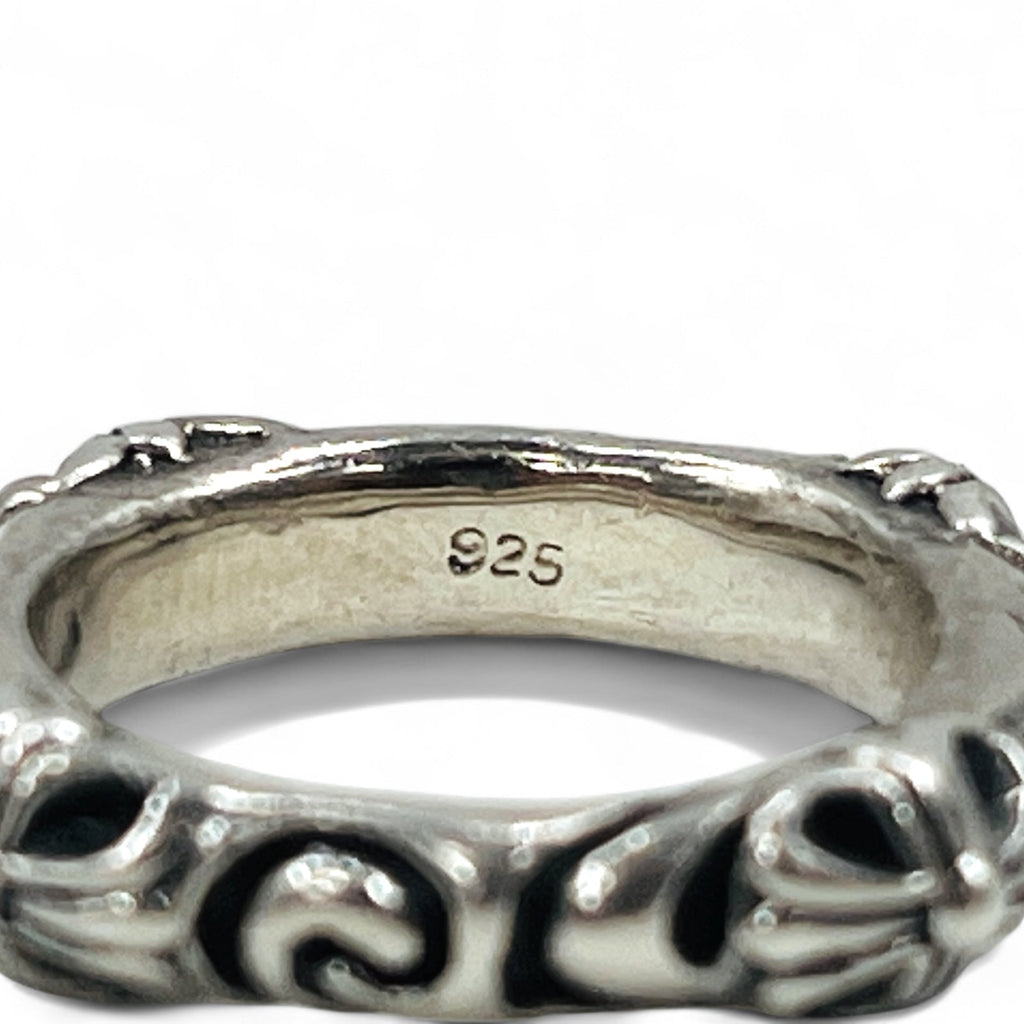 Anello gotico vintage con croce in argento, anello a croce svasata quadrata, misura 15, argento 925, gotico