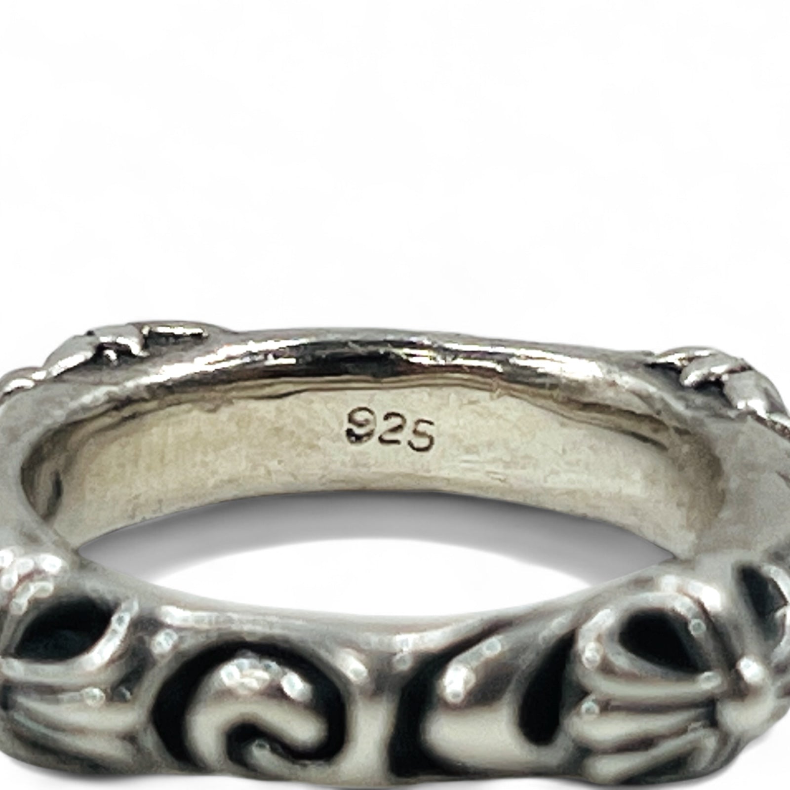 Anello gotico vintage con croce in argento, anello a croce svasata quadrata, misura 15, argento 925, gotico