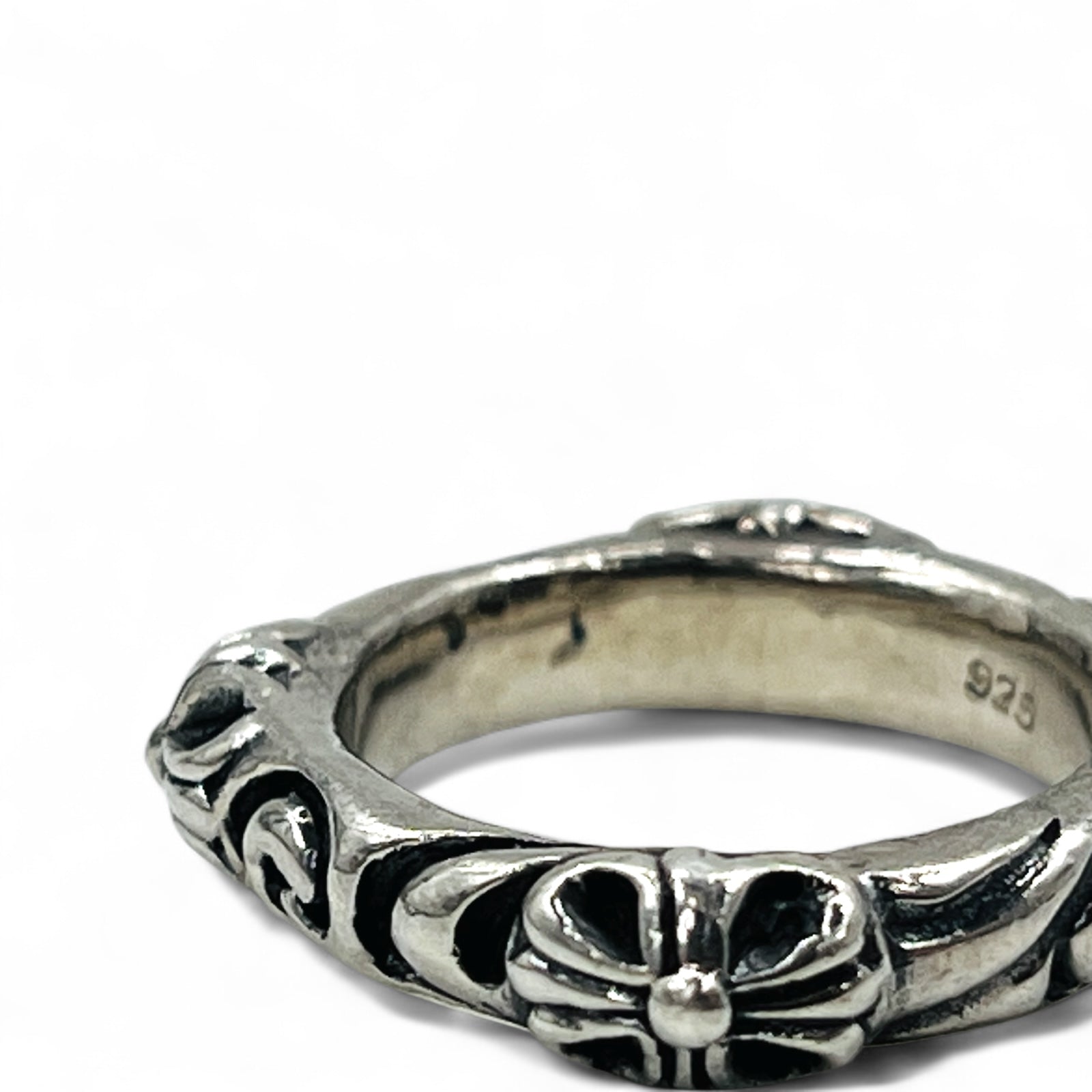 Anello gotico vintage con croce in argento, anello a croce svasata quadrata, misura 15, argento 925, gotico