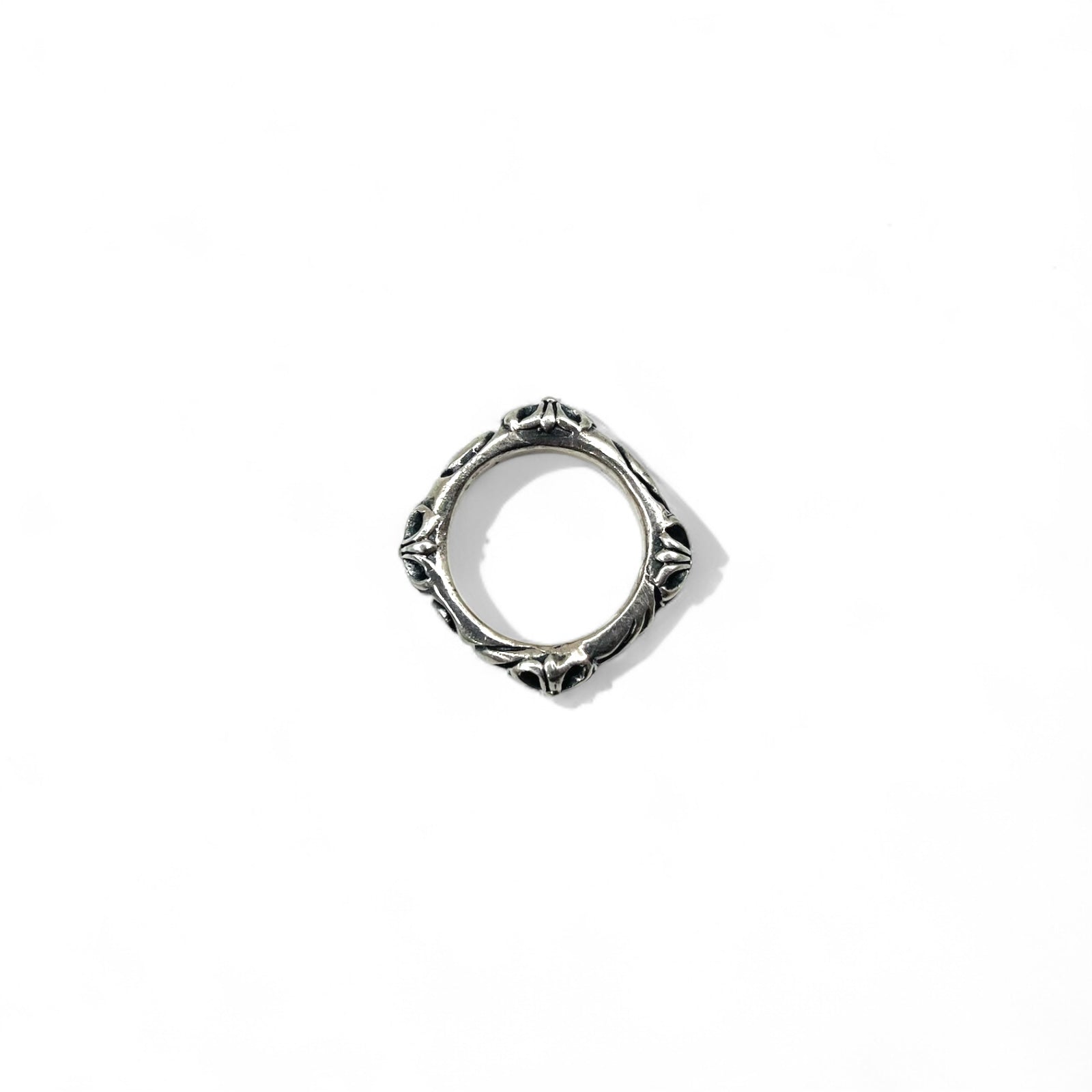 Anello gotico vintage con croce in argento, anello a croce svasata quadrata, misura 15, argento 925, gotico