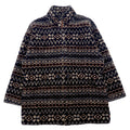 Anni '90 MARSH LANDING Giacca in pile teddy M Marrone Fantasia Motivo nordico Acrilico Coulisse