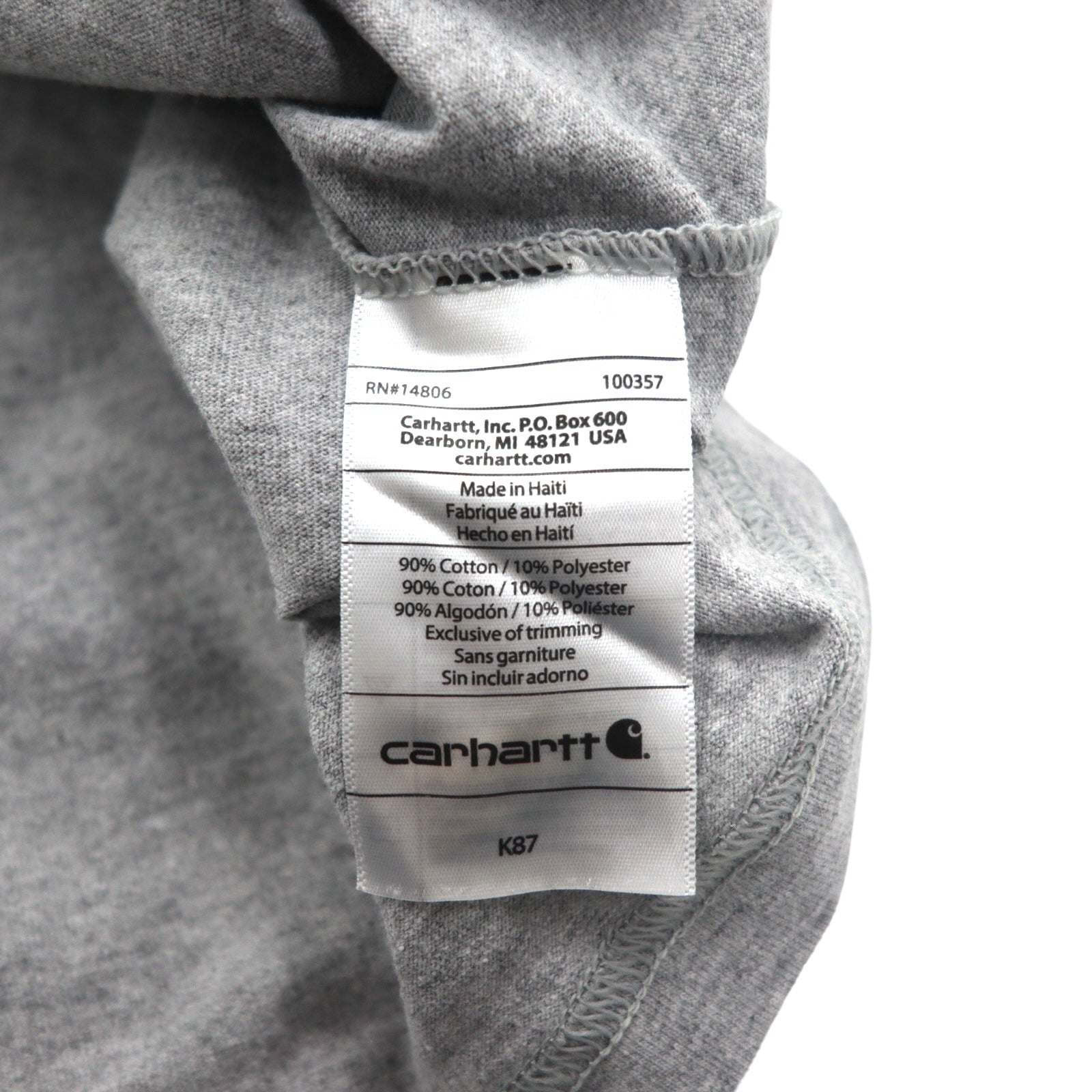Carhartt T-shirt con taschino Original Fit, Pocket Tee 2XL TALL, Original Fit, grigio, cotone