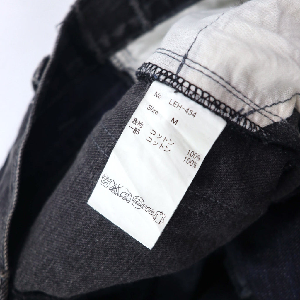 Leh 再構築 カットオフ デニムパンツ M ブラック リメイク LEH-454 日本製