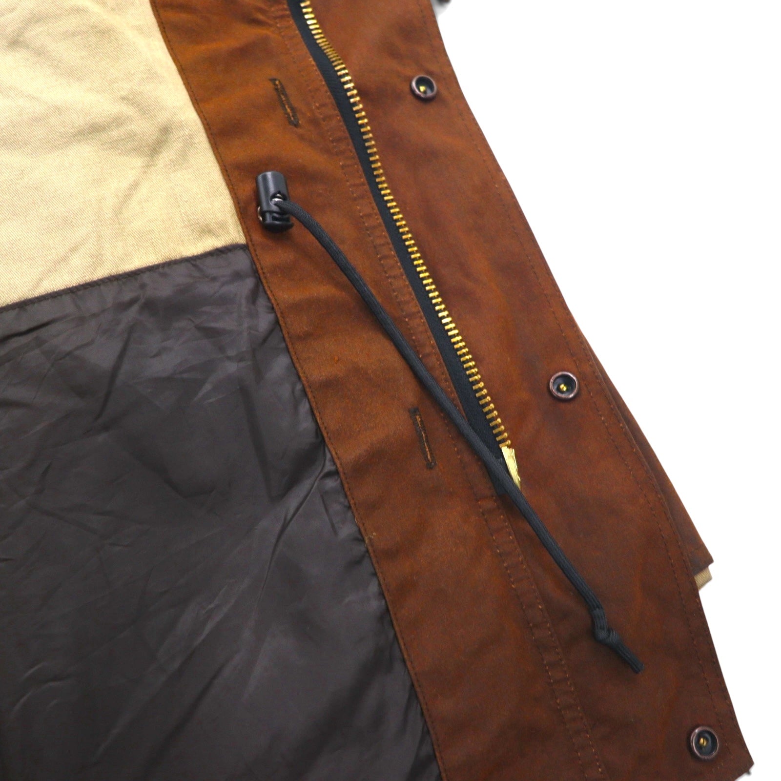 OUTBACK オイルド ハンティングジャケット L ブラウン 襟レザー ケープ付き COUNTRY MAN
