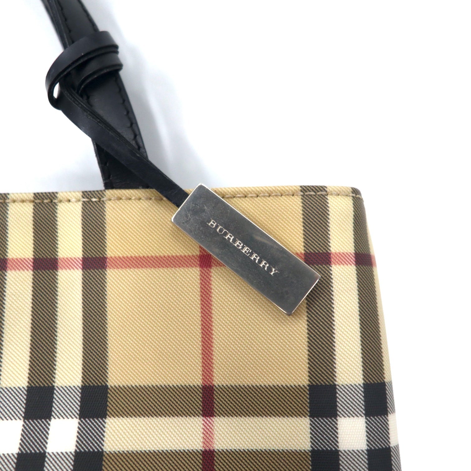 BURBERRY Borsa tote Nova Check Borsa a mano PVC Pelle Manici Beige