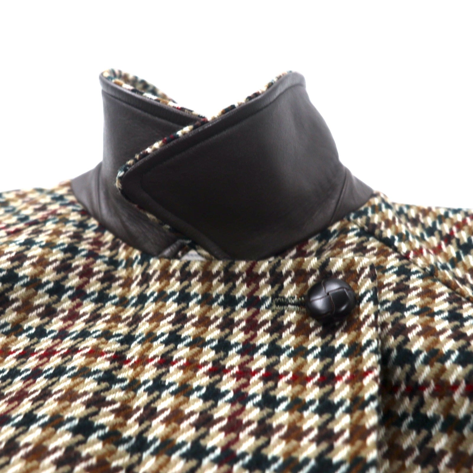 Burberrys × WILLIAM BROWN Giacca doppiopetto vintage in tweed 11AR marrone motivo gun club in lana