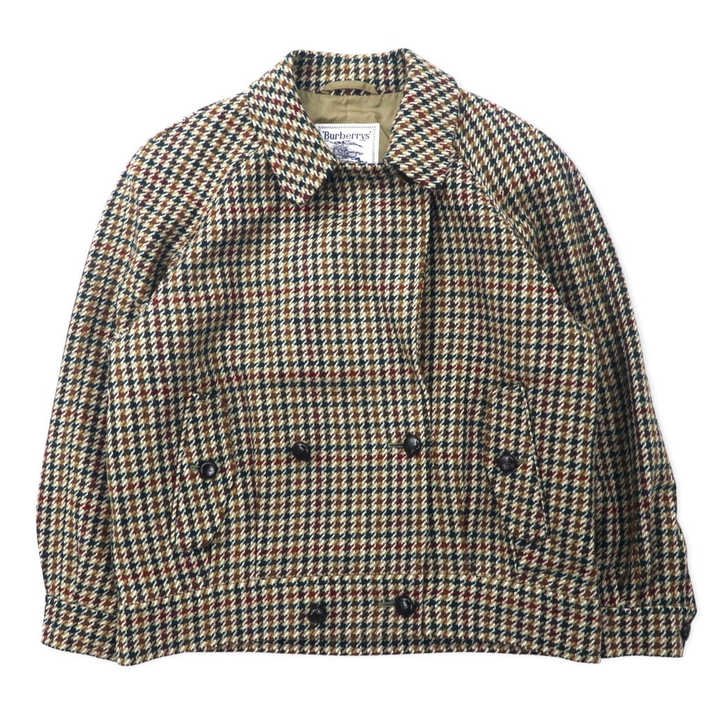 Burberrys × WILLIAM BROWN Giacca doppiopetto vintage in tweed 11AR marrone motivo gun club in lana