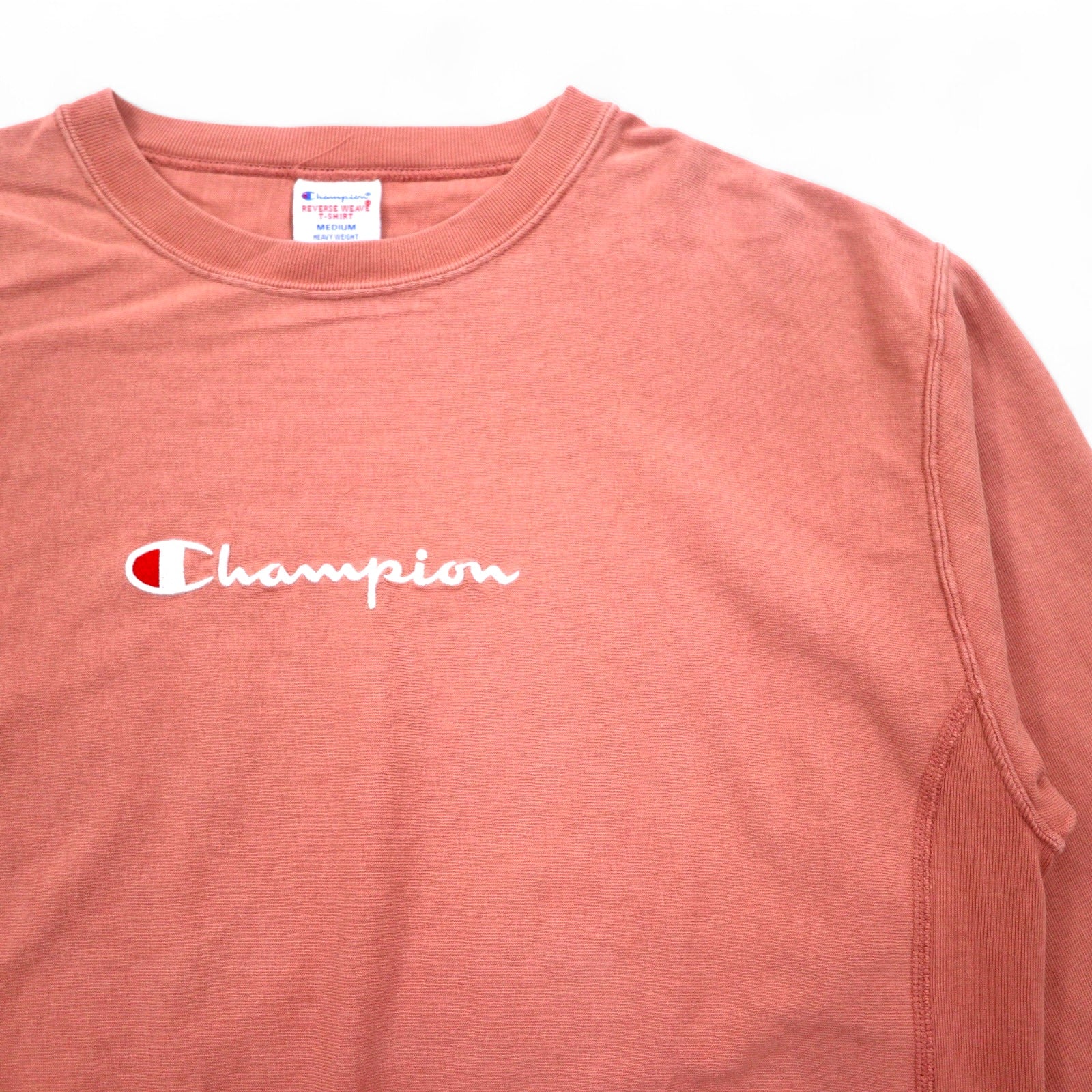 Champion Reverse Weave T-shirt Felpa M Rosa Script Logo Ricamato C8-P404