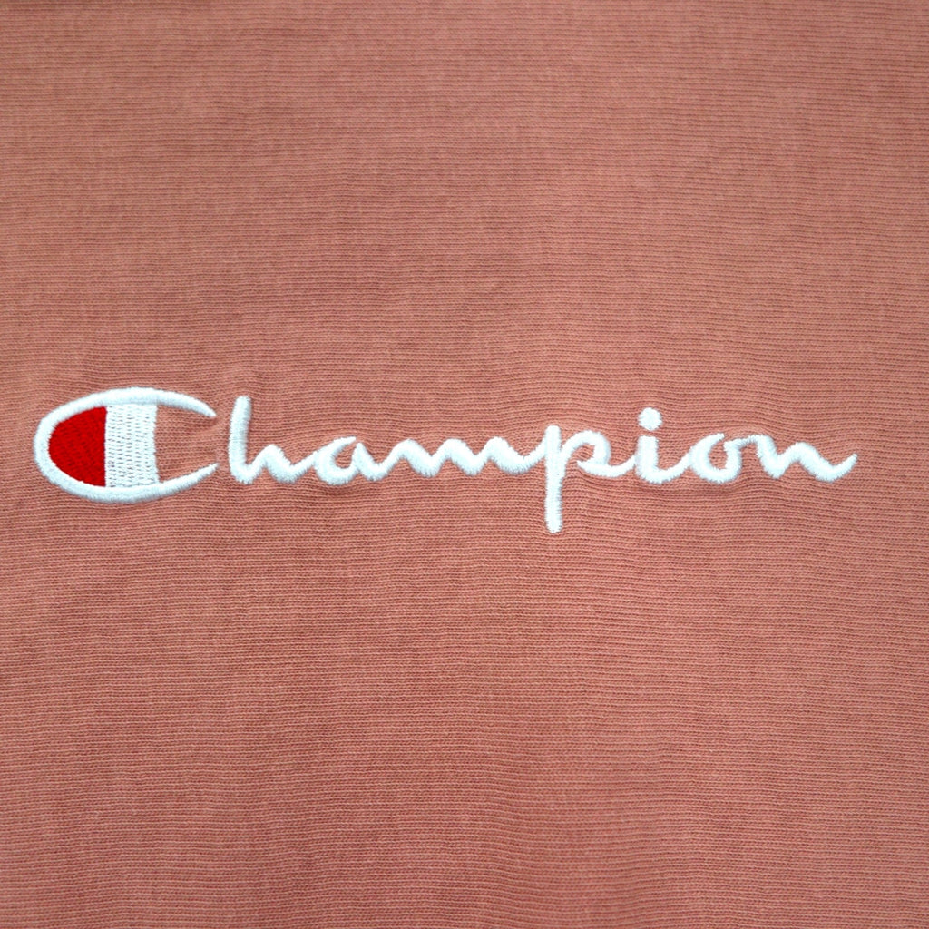 Champion Reverse Weave T-shirt Felpa M Rosa Script Logo Ricamato C8-P404