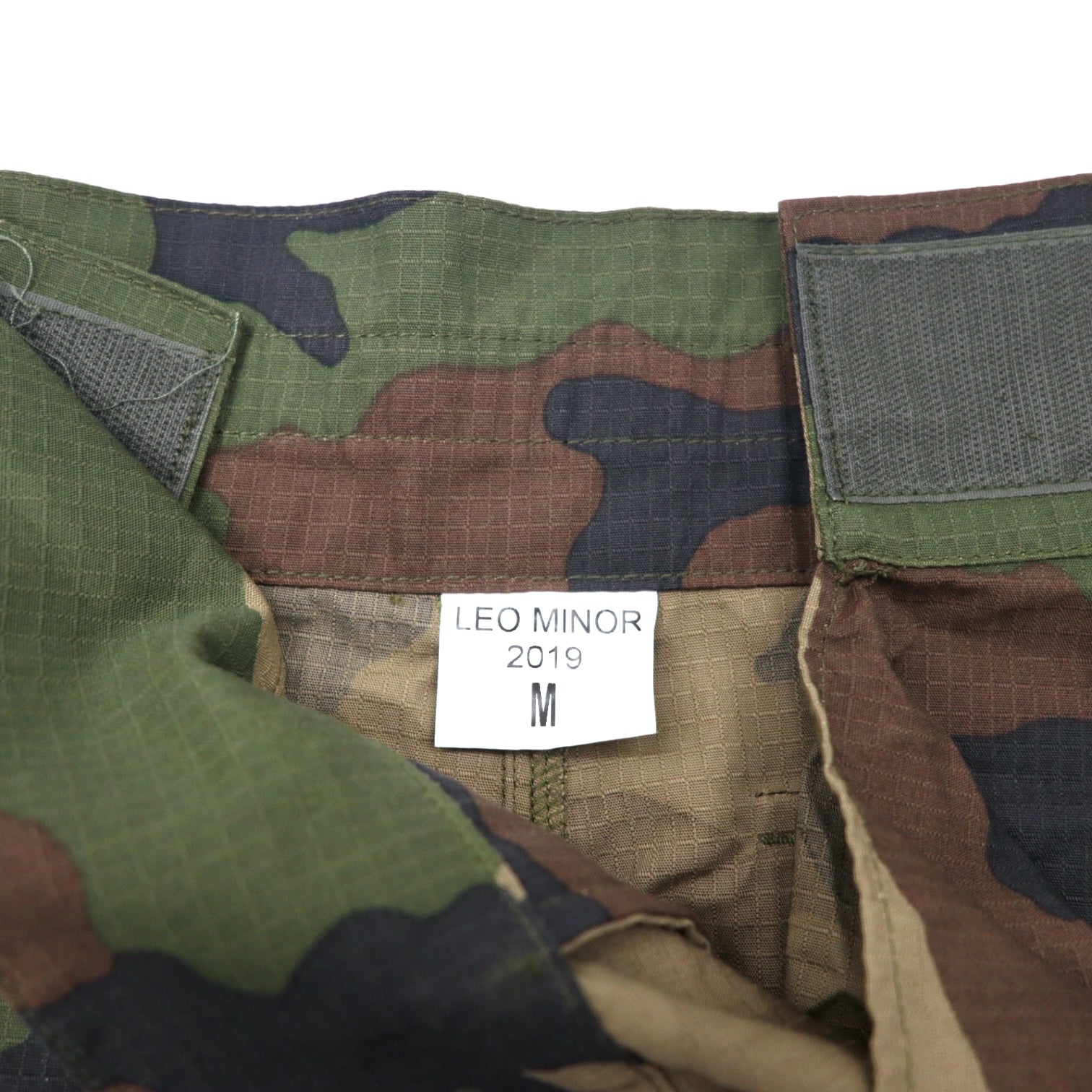 FRENCH ARMY Pantaloni cargo mimetici kaki con doppia ginocchiera in ripstop utility, con meccanismo militare LEO MINOR 2019