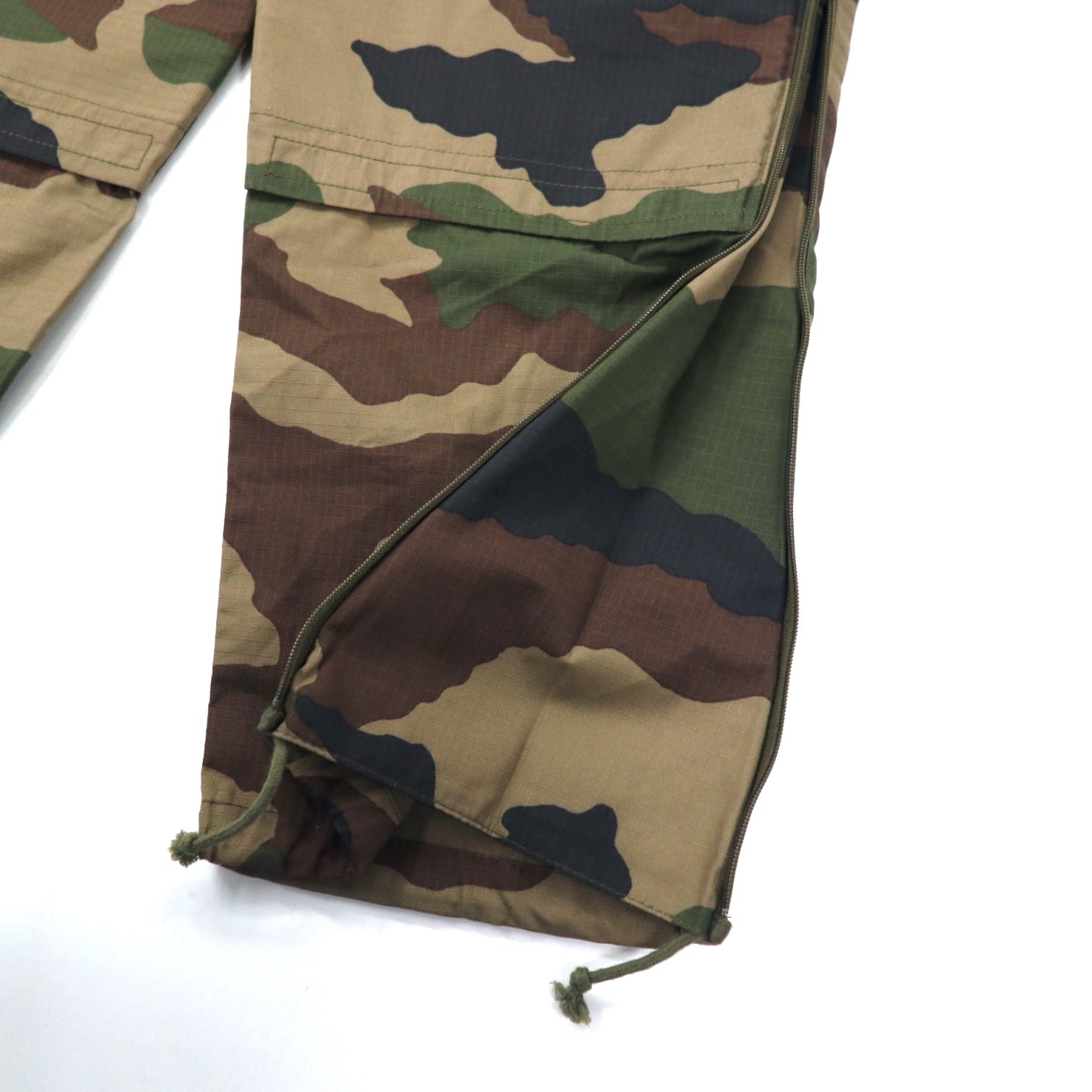 FRENCH ARMY Pantaloni cargo mimetici kaki con doppia ginocchiera in ripstop utility, con meccanismo militare LEO MINOR 2019