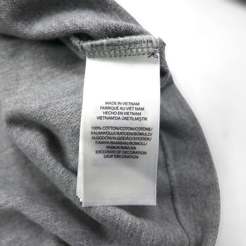 Polo Ralph Lauren ヘンリーネック パーカー L グレー 刺繍 ビッグポニー 鹿の子 ハーフボタン プルオーバー