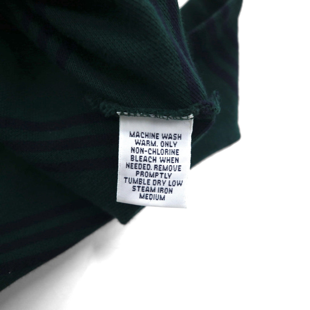 Polo by Ralph Lauren 90年代 ボーダー ポロシャツ 2XL グリーン コットン 鹿の子 スモールポニー刺繍