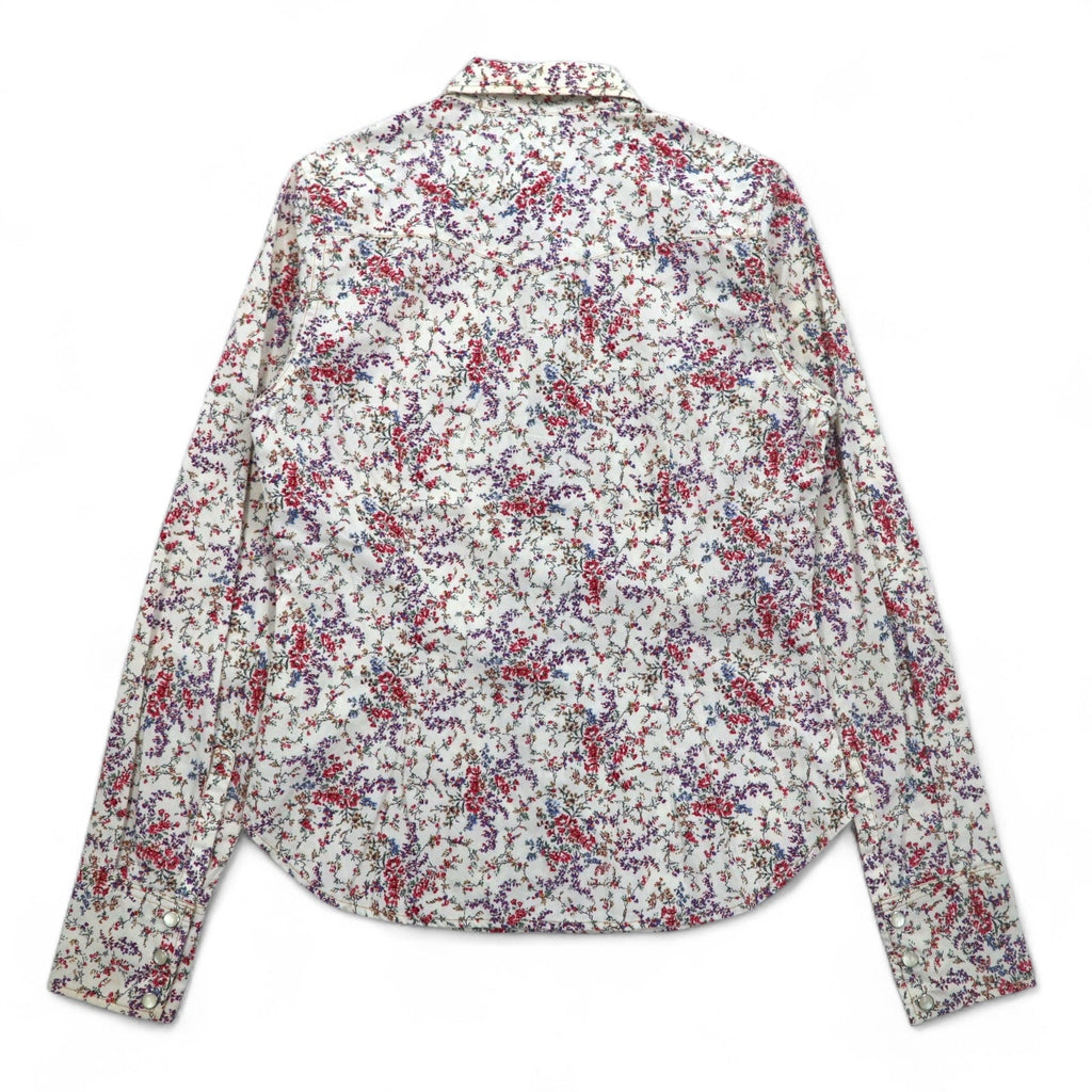 POLO JEANS CO. RALPH LAUREN Camicia western floreale S bianca con bottoni a pressione